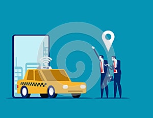 Online car sharing, Concept business trasportation vector illustration, Mobile city transportation