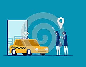 Online car sharing, Concept business trasportation vector illustration, Mobile city transportation