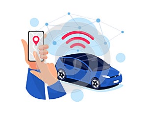 Online Car Sharing Parking Service Remote Cloud Data Controlled Via Smartphone App