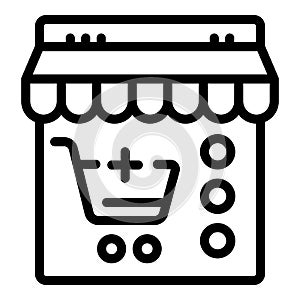 Online cart shop icon outline vector. Mobile retail
