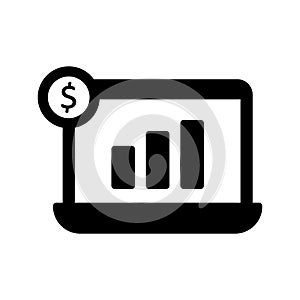 Online cash investment vector icon which can be easily modified or edit