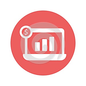 Online cash investment vector icon which can be easily modified or edit