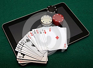 Online casino card games on tablet