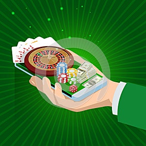 Online Casino Concept. Online Big Slots Casino Marketing Banner, Gaming Apps