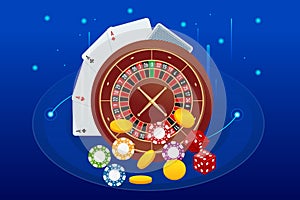 Online Casino Concept. Online Big Slots Casino Marketing Banner, Gaming Apps