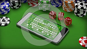 Online casino gambling concept with smartphone