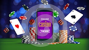 Online casino gambling concept with smartphone