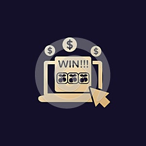 Online casino, gambling icon, vector