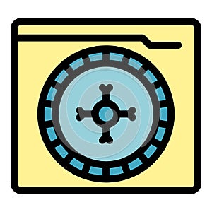 Online casino wheel icon vector flat