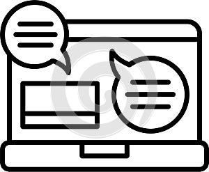 Online Chat Outline Vector Icon