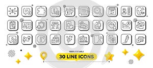 Online chemistry, Time management and Genders line icons pack. For web app. 3d design elements. Vector