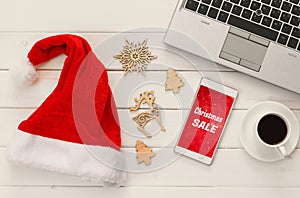 Online christmas holiday shopping concept