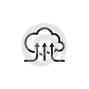 Online Cloud Services. Flat Design Icon