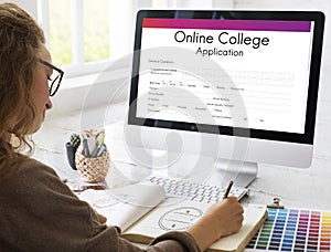 Online College Application Form Concept