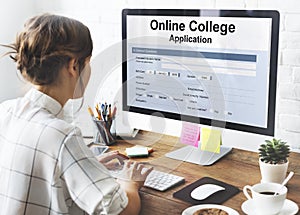 Online College Application Form Concept