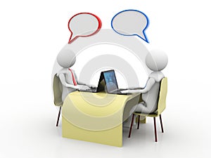 Online communication. Chatting, Business Communication Concept. 3d rendering