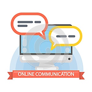 Online communication illustration.