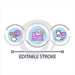 Online communication loop concept icon