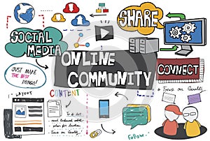 Online Community Networking Connection Concept