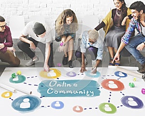 Online Community Sharing Communication Society Concept photo