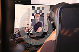 Online computer game players are chatting via video call before the start of the game. Concept of online games