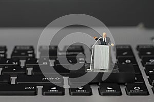 Online conference concept-miniature speaker