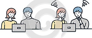 Online consultation Couple set Simple