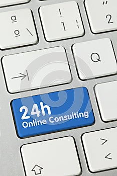 Online Consulting - Inscription on Blue Keyboard Key