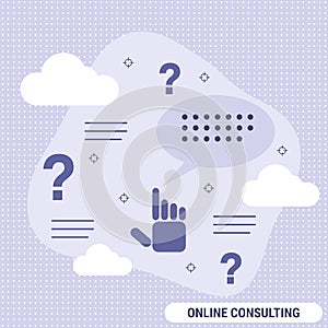 Online consulting, technical support, user guide vector concept