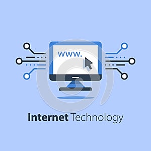 Online content, computer software, web page and cursor, provide access