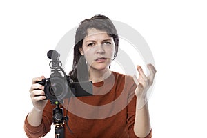 Online Content Creator or Filmmaker Looking Angry