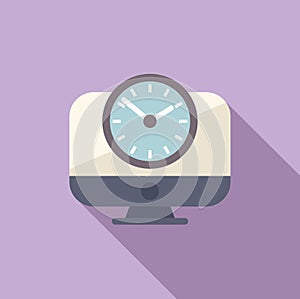 Online contract duration icon flat vector. Meeting online photo