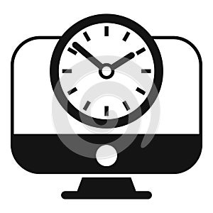 Online contract duration icon simple vector. Meeting online photo