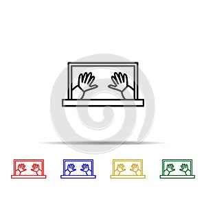 online control multi color style icon. Simple thin line, outline vector of web icons for ui and ux, website or mobile application