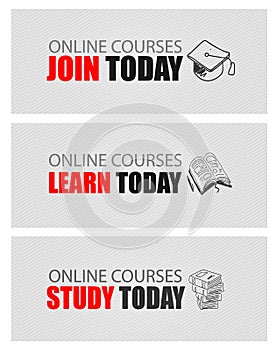 Online Courses concept with Business Doodle design style