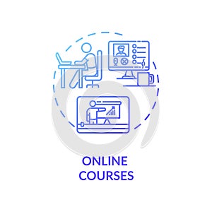 Online courses concept icon