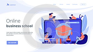 Online courses concept landing page.