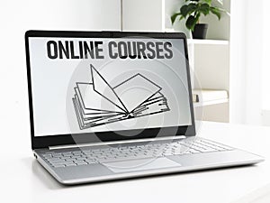 Online Courses and e-learning. Digital Lecture Online Education concept