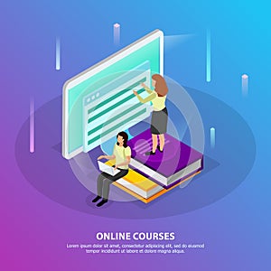 Online Courses Isometric Background