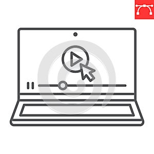 Online courses line icon