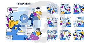 Online Courses Vector Illustration with