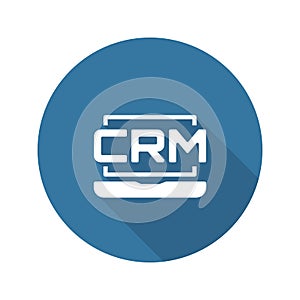 Online CRM System Icon. Flat Design