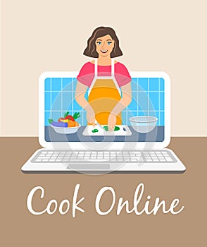 Online culinary video tutorial on computer screen