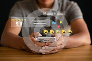 Online Customer Satisfaction Survey Concept, Consumer Ratings and Experiences