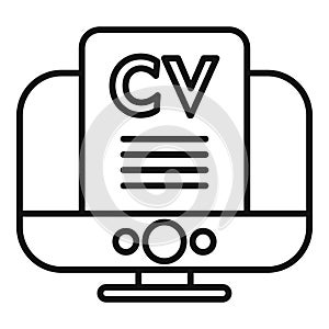 Online cv job icon outline vector. Boos seek