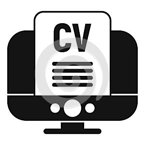 Online cv job icon simple vector. Boos seek