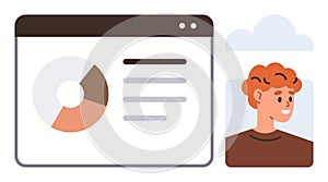 Online Data Analysis with Chart and User Profile in Minimal Interface Design