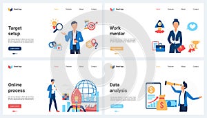 Online data analysis process, business target setting set, tiny people work with leader