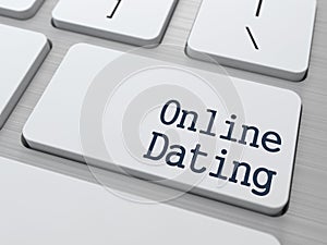 Online Dating Button on Computer Keyboard.