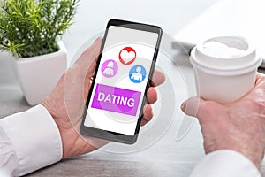 Online dating concept on a smartphone